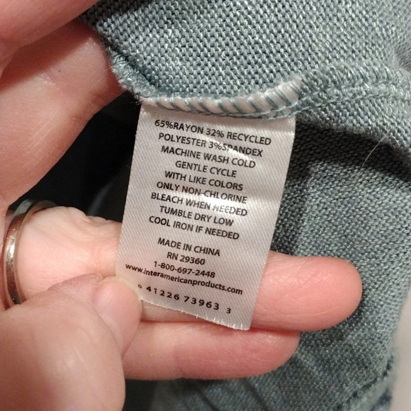 NWT Dip Eco Friendly Women's Green Floral Short Sleeve Sweater Top Sz 3X-Casual - Picture 5 of 6